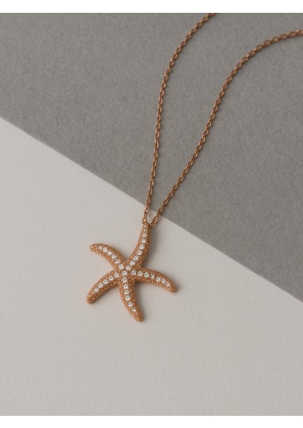 925 Ayar Gümüş Zirkon Taşlı Deniz Yıldızı Kolye – Fitliva fırsatları