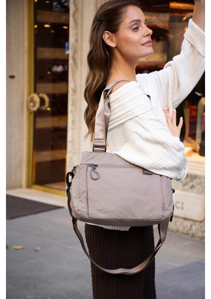 Sn 6015 Kadın Suya Dayanıklı Paraşüt Kumaş El Omuz Çantası Kol Çantası Çapraz Çantası