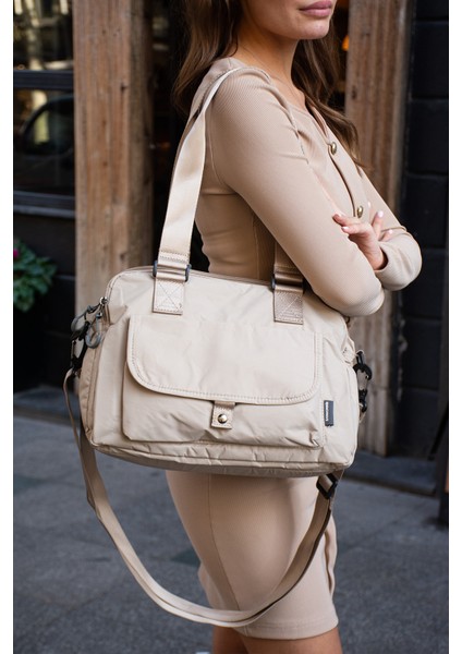 Sn 6016 Kadın Suya Dayanıklı Paraşüt Kumaş El Omuz Çantası Kol Çantası Çapraz Çantası