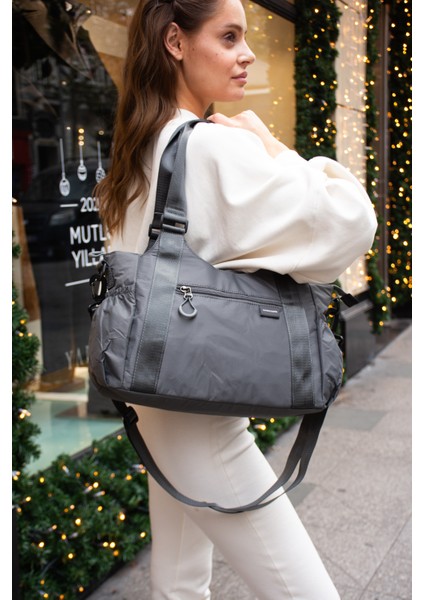 Sn 6018 Kadın Suya Dayanıklı Paraşüt Kumaş El Omuz Çantası Kol Çantası Çapraz Çantası