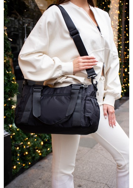 Sn 6018 Kadın Suya Dayanıklı Paraşüt Kumaş El Omuz Çantası Kol Çantası Çapraz Çantası