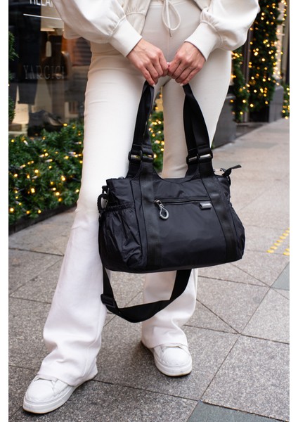 Sn 6018 Kadın Suya Dayanıklı Paraşüt Kumaş El Omuz Çantası Kol Çantası Çapraz Çantası