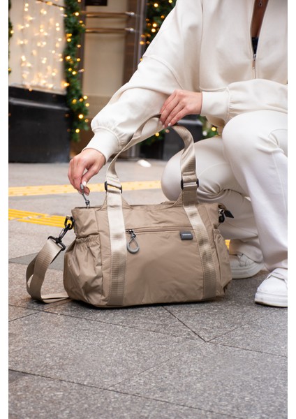 Sn 6018 Kadın Suya Dayanıklı Paraşüt Kumaş El Omuz Çantası Kol Çantası Çapraz Çantası