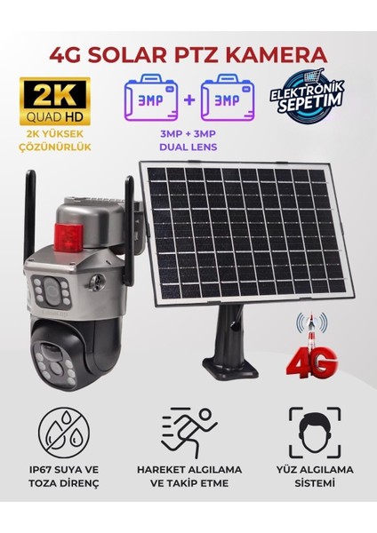 4k-Casacop-Q7-Solar-4g-Çift Kameralı-Bahçe ve Güvenlik Kamerası