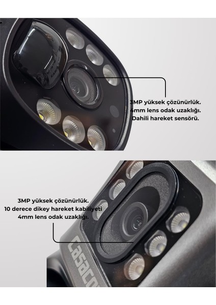 4k-Casacop-Q7-Solar-4g-Çift Kameralı-Bahçe ve Güvenlik Kamerası