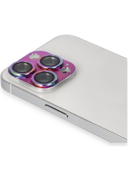 Iphone 13 Pro Max Pers Alüminyum Kamera Lens - Rainbow