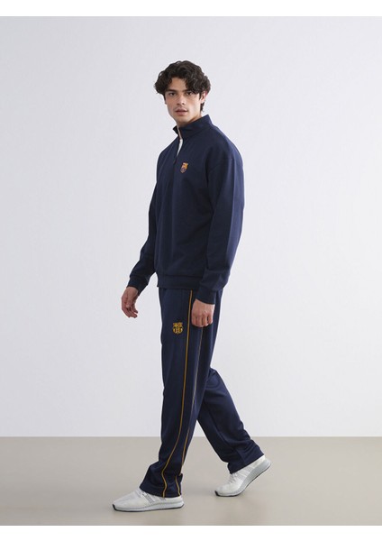 Standart Kalıp Barcelona Baskılı Erkek Taraftar Eşofman Altı