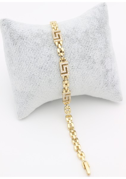 Stil Incisi/xupıng Jewelry Labirent Desenli Zirkon Taşlı Bileklik