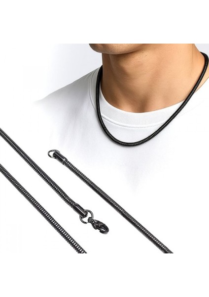 Erkek Spiral Çelik Kolye 3mm