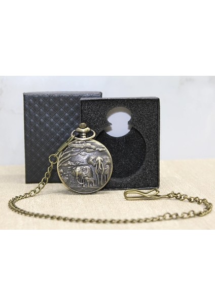 Özel Kutulu Antik Filli Köstekli Saat ALK4676