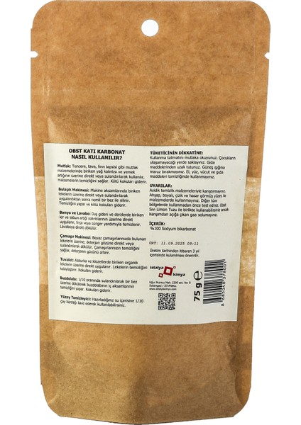 Obst Doğal Temizlik Için Katı Karbonat 75 gr fiyatları