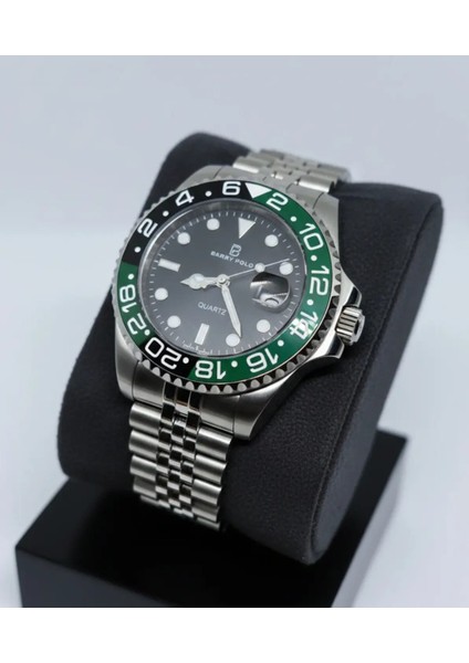 Gmt Master Model Jubile Kordon Yeşil Siyah Sprite Renk Bezel 904L Çelik, Vidalı Tepe 5 Atm Su Geçirmez Erkek Saat