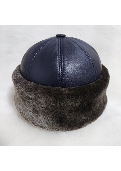 Lacivert Kahve Klasik Deri Börk