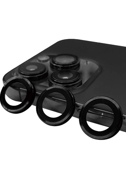 Iphone 14 Pro Max Raze Metal Kamera Lens - Siyah