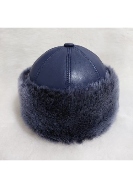 Lacivert Klasik Deri Börk