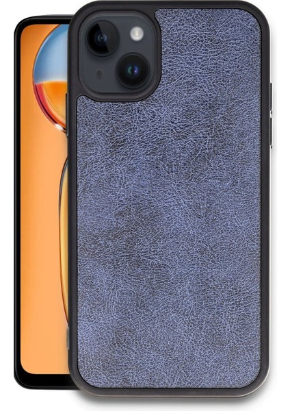 OMR02 iPhone 15 Kılıf Aras Deri Kapak - Lacivert