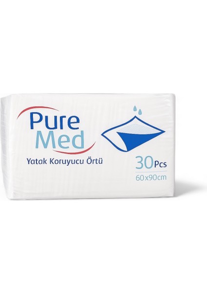 Puremed Yatak Koruyucu Örtü 60X90 cm Tek Kullanımlık Sıvı Geçirmez Hasta Altı Örtüsü