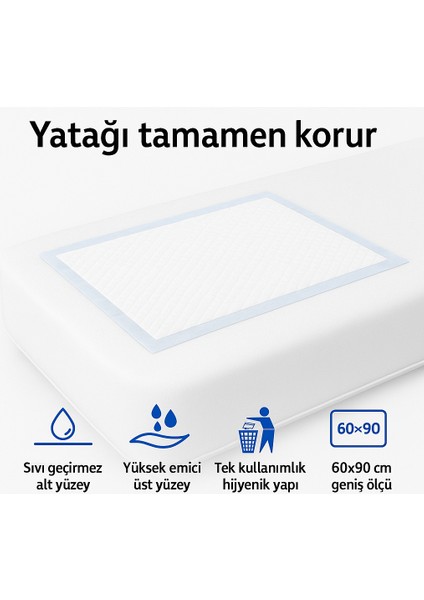 Puremed Yatak Koruyucu Örtü 60X90 cm Tek Kullanımlık Sıvı Geçirmez Hasta Altı Örtüsü modelleri