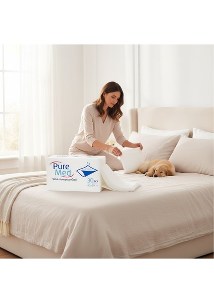 Puremed Yatak Koruyucu Örtü 60X90 cm Tek Kullanımlık Sıvı Geçirmez Hasta Altı Örtüsü fırsatları