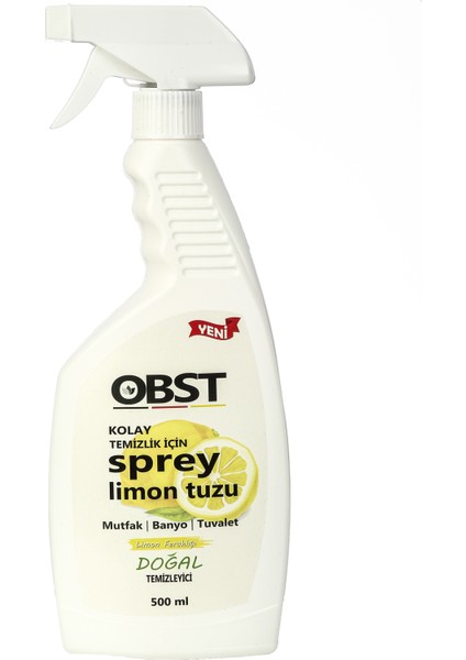 Obst Kolay Temizlik Için Sprey Limon Tuzu Limon Kokulu Mutfak Banyo Tuvalet Doğal Temizlik 500 ml