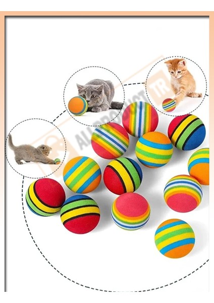 Allproduct Renkli 3’lü Sünger Kedi Köpek Oyuncak Topu Seti – Yumuşak Çiğneme Oyuncağı – Interaktif Evcil Hayvan Oyun Topları – Kedi Köpek Eğlence & Egzersiz Oyuncağı – Dayanıklı indirimleri