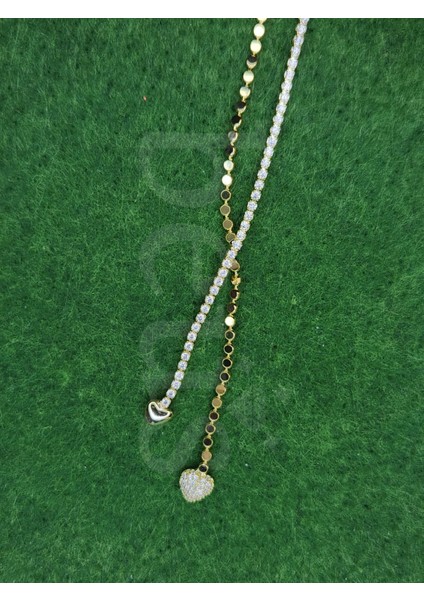 - Zirkon Taşlı Ucu Kalpli Gold Kaplama Su Yolu Kolye modelleri