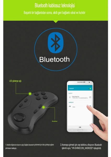 Shinecon SC-B01 Sanal Gerçeklik Gözlüğü Kumandası - Siyah