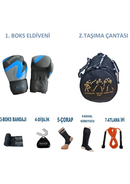 Dynamite Kick Boks Boks Eldiveni Çantalı 7’li Tam Set fiyatları