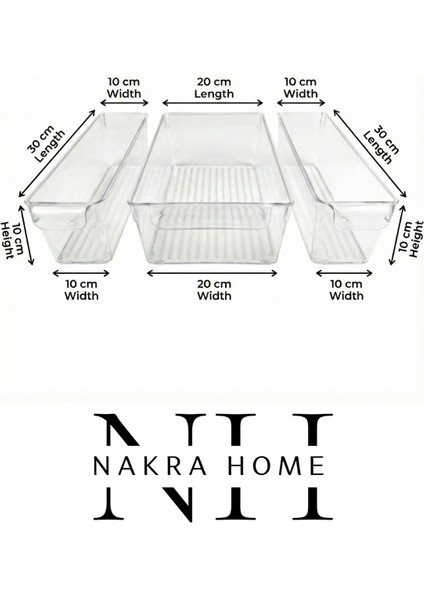 3'lü Şeffaf Dolap Içi ve Buzdolabı Düzenleyici Organizer Seti - Mutfak ve Banyo Organizer Sepet indirimleri