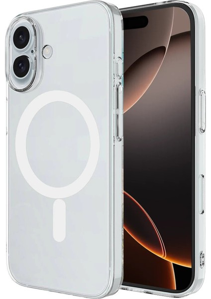 OMR02 iPhone 16 Plus Kılıf Magneticsafe Şeffaf Silikon - Şeffaf