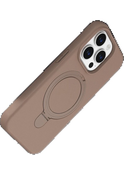 Apple iPhone 14 Pro Max Regal Magsafe Standlı Kapak - Çöl Titanyum modelleri