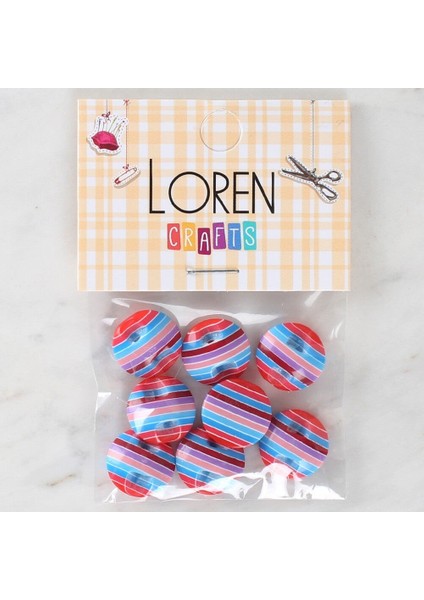 Loren Crafts 8'li Desenli Düğme - 1106