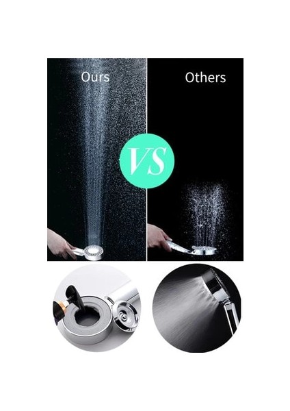 Çift Taraflı Yüksek Basınçlı Su Akıtan Şampuan Hazneli Tasarruflu Duş Başlığı indirimleri