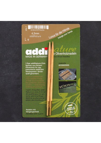 Addi Nature Olive Wood Click 4.5mm 13CM Misinalı Ş