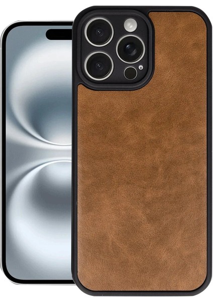 OMR02 iPhone 16 Pro Max Kılıf Aras Deri Kapak - Taba