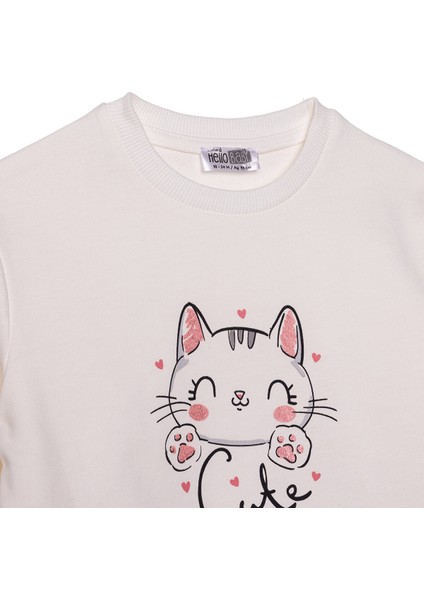 Kız Bebek Sweatshirt - Tayt Iki Iplik Bisiklet Yaka Uzun Kol Reçme Paça modelleri