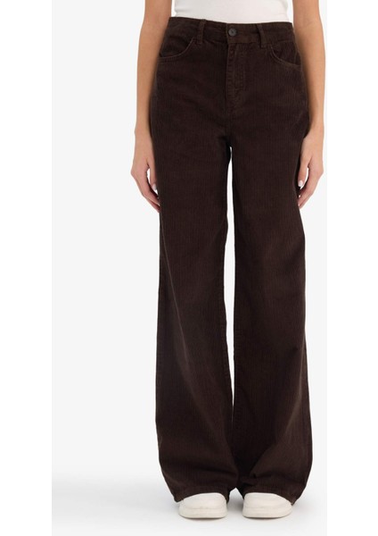 Wide Leg Çift Cepli Yüksek Bel Geniş Paça Kadife Pantolon G3290AX25AU modelleri