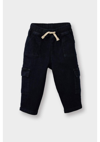 Erkek Bebek Balloon Fit Beli Lastikli Düz Paça Jean Pantolon G4395A525WN fiyatları