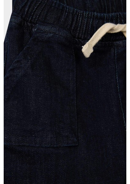 Erkek Bebek Balloon Fit Beli Lastikli Düz Paça Jean Pantolon G4395A525WN modelleri