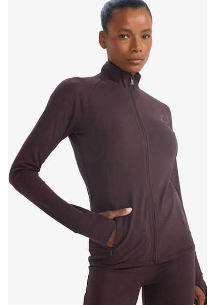 Slim Fit Dar Kesim Dik Yaka İçi Yumuşak Tüylü Hırka G4087AX25AU