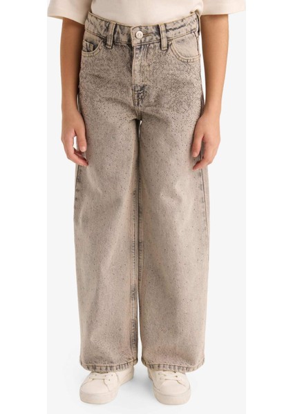 Kız Çocuk Yılbaşı Temalı Düz Paça Jean Pantolon G6493A825WN modelleri