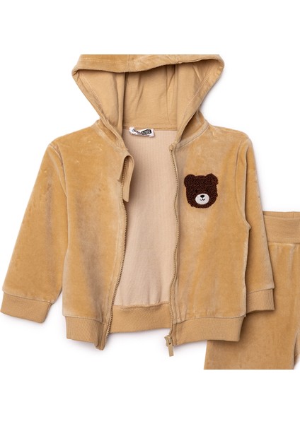 Erkek Bebek Eşofman Takımı Fitilli Kadife Örme Kapüşonlu Yaka Uzun Kol Ribanalı Paça modelleri