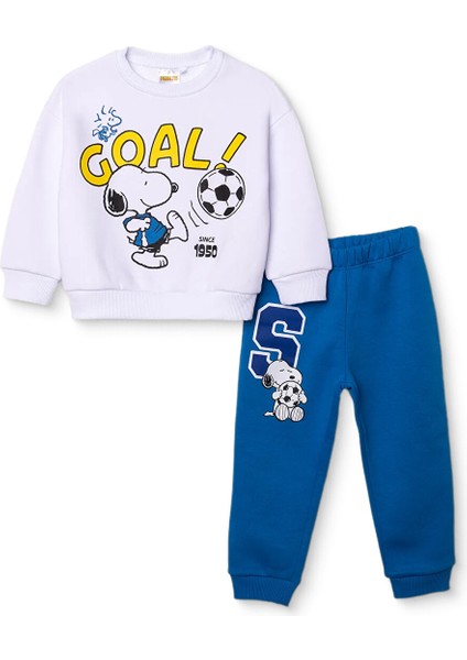 Erkek Bebek Eşofman Takımı Şardonlu Üç Iplik Bisiklet Yaka Uzun Kol Lastikli Paça