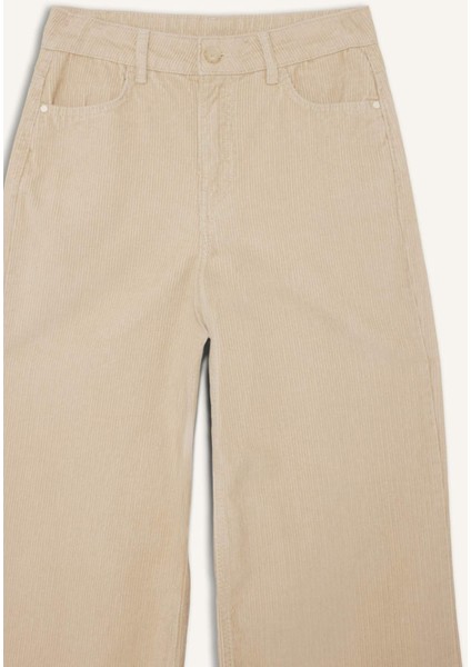 Wide Leg Çift Cepli Yüksek Bel Geniş Paça Kadife Pantolon G3290AX25AU fiyatları