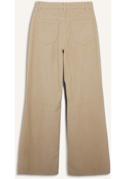 Wide Leg Çift Cepli Yüksek Bel Geniş Paça Kadife Pantolon G3290AX25AU modelleri