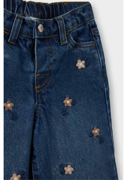 Kız Bebek Culotte Çiçek Desenli Jean Pantolon G6852A525WN fiyatları
