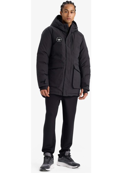 Su İtici Regular Fit Kapüşonlu Fermuarlı Rüzgar Geçirmez Parka Mont F3793AX25WN fiyatları