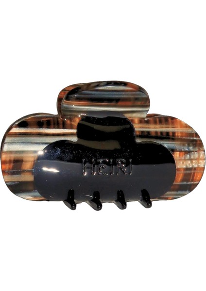 Siyah - Kahve Saç Aksesuarı Trifoil Soho Ekose Toka M