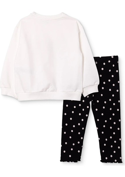 Kız Bebek Sweatshirt - Tayt Iki Iplik Bisiklet Yaka Uzun Kol Reçme Paça fiyatları