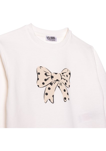 Kız Bebek Sweatshirt - Tayt Iki Iplik Bisiklet Yaka Uzun Kol Reçme Paça modelleri